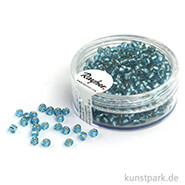 Rocailles mit Silbereinzug - 2,6 mm - 16 g Dose | Türkis