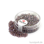 Rocailles mit Silbereinzug & Rainbow - 2,6 mm - 17 g Dose | Violett Hell
