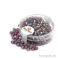Rocailles mit Silbereinzug & Rainbow - 4 mm - 17 g Dose | Violett Hell