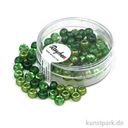 Rocailles-MIX mit Großloch - 5,5 mm - 80 Stück Dose | Grün-Töne