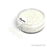Rocailles opak gelüstert - 2 mm - 17 g Dose | Weiß