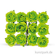 Röschen mit Draht, 18 mm 12 Stk. | Grün