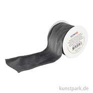 Samtband mit Drahtverstärkung - Dunkelgrau 