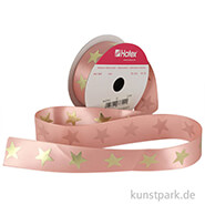 Satinband Sterne - 25 mm x 2 m Rosa
