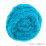 Schafwolle zum Nassfilzen 100 % Natur, 50 g Einzelfarbe | Türkis