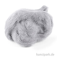 Schafwolle zum Trockenfilzen, 30 g Einzelfarbe | Grau