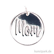 Schmuck-Anhänger Scheibe - Mom, Silber 