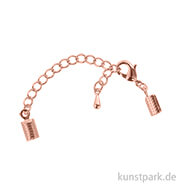 Schmuckverschluss montiert mit Karabiner, 2 mm, 1 Stück Roségold