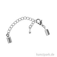 Schmuckverschluss montiert mit Karabiner, 2 mm, 1 Stück Silber