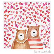 Servietten Love Bears - 33 x 33 cm 