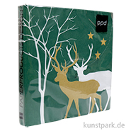 Servietten Winter Deers Green - 33 x 33 cm 