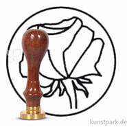 Siegel mit Holzgriff, rund 24 mm | Rose