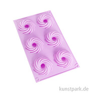 Silikonform Wirbel, 6 Motive, 7 cm Durchmesser 