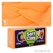 Soft Clay - weiche, geschmeidige Knetmasse - 500 g Einzelfarbe | Neon-Orange