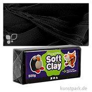 Soft Clay - weiche, geschmeidige Knetmasse - 500 g Einzelfarbe | Schwarz
