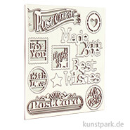 Stamperia Decorativ Chips - Romantic Christmas Postcard, 14 x 14 cm 