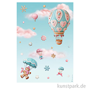 Stamperia Reispapier - Candy Christmas Air Balloons, DIN A4 
