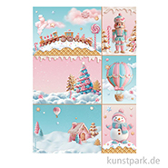 Stamperia Reispapier - Candy Christmas Cards, DIN A4 