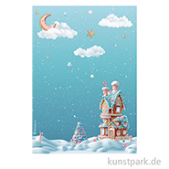 Stamperia Reispapier - Candy Christmas Marzipan House, DIN A4 