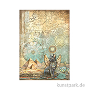 Stamperia Reispapier - Fortune Winged Cat, DIN A4 