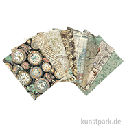 Stamperia Reispapier Selection - Gardens of Time Backgrounds, A6 