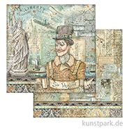 Stamperia Scrappapier - Sir Vagabond Aviator Statue of Liberty 30,5 cm 