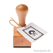 Stempel aus Holz - Weihnachtspost, Kranz, 3,2 x 4,5 cm 