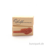 Stempel - Herzlich Willkommen, 3x7 cm 