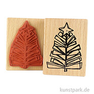Stempel - Stilisierter Weihnachtsbaum mit Stern - 6x8 cm 