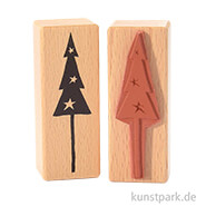 Stempel - Tannenbaum mit Sternen, 3 x 8 cm 