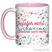 Tasse, Rosa, Bedruckt, Design, Laber nicht 