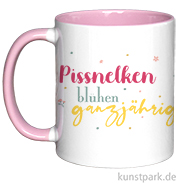 Tasse, Rosa, Bedruckt, Design, Pissnelke 