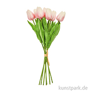 Tulpenstrauß aus Kunststoff, 7er Set, 33,5 cm, Rosa 