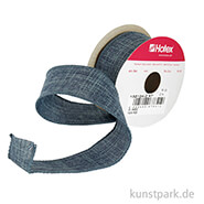 Uniband Leinen mit Draht - 40 mm x 2 m Jeansblau