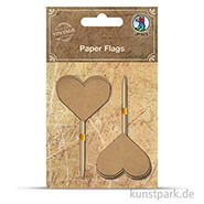Vintage Papierfähnchen - Herz aus Kraftpapier, 10 Stück 