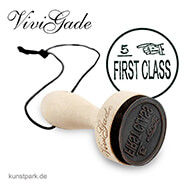 Vivi Gade Copenhagen - Holzstempel - First Class, Durchmesser 30 mm 