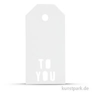 Vivi Gade Geschenkanhänger - To You, 300g, 15 Stück 5x10 cm | Weiß