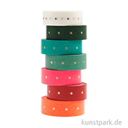 Washi Tape Set - Sterne, 15 mm, 7 Stück, je 10 m 