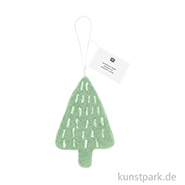 Weihnachtsanhänger Tanne, Handgefilzt, Mint, 10,5 x 6 x 1,3 cm 