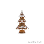 Weihnachtsbaum, Keramik, Lebkuchen, Braun-Weiß, 6,1 x 4,6 x 11 cm 