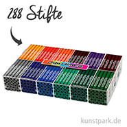 XXL Set - Colortime Fasermaler Zusatzfarben - 288 Stifte in der Displaybox 