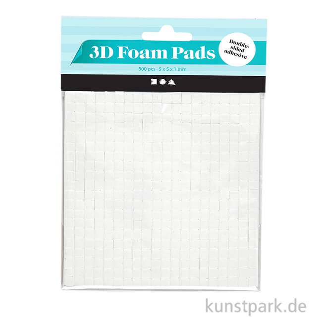 3D-Klebe-Pads, doppelseitig klebend, 2 Blatt a 400 Stück, 5x5 mm