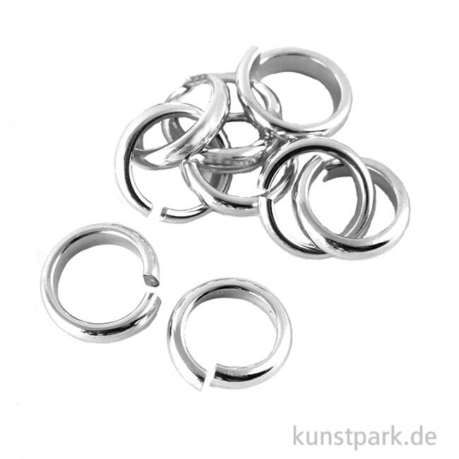 10 Biegeringe oval Ringe 8 x 5,5 mm 925 Silber Schmuckzubehör Schmuck basteln 