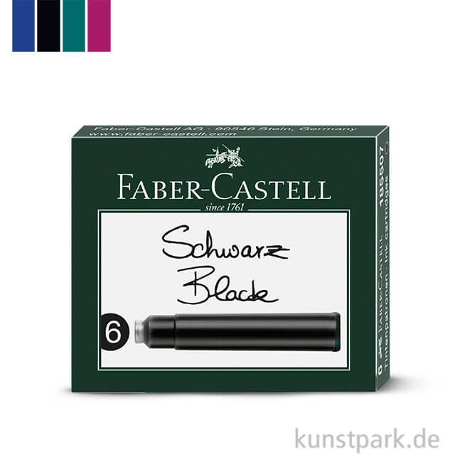 6 Stück Faber-Castell Tintenpatronen türkis