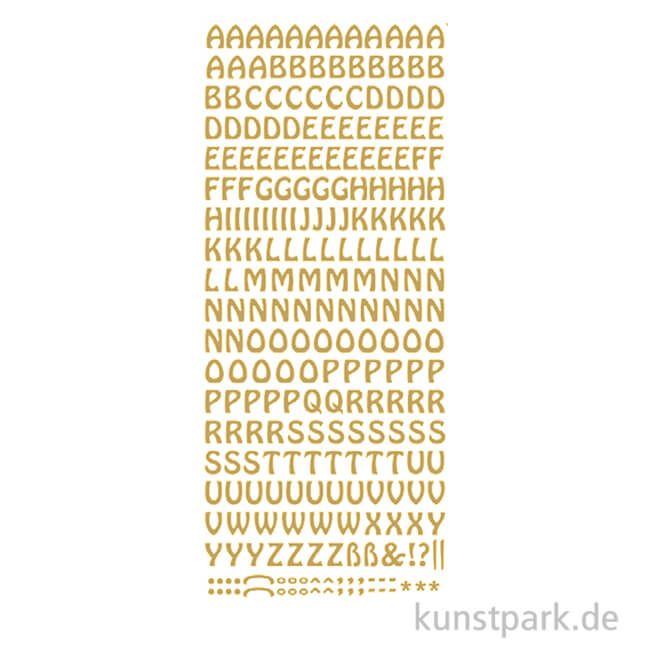 Kreativ Sticker - Buchstaben groß, Gold, 10 x 23 cm