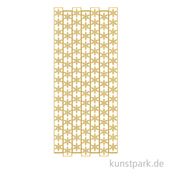 Kreativ Sticker - Schneeflocken Bordüre, Gold, 10 x 23 cm