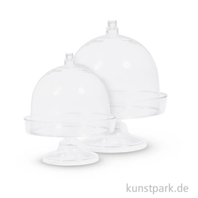 GLOCK Mini-Etagere Schneeflocke Tischdekoration mit Glasglocke Mini-Kuchenstand Teller 