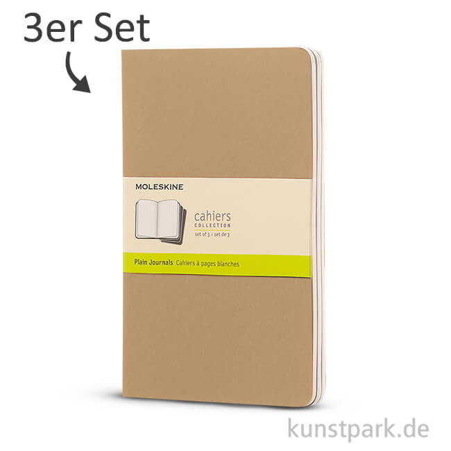 MOLESKINE Cahier Journal 3er Set Kraftpapier Blanko, A4, 120 Seiten
