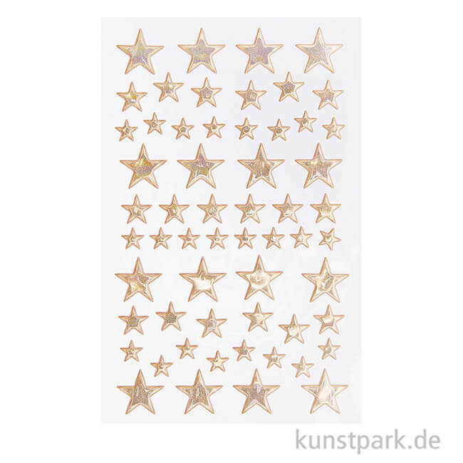 Puffy Sticker - Sterne, Gold, 58 Aufkleber