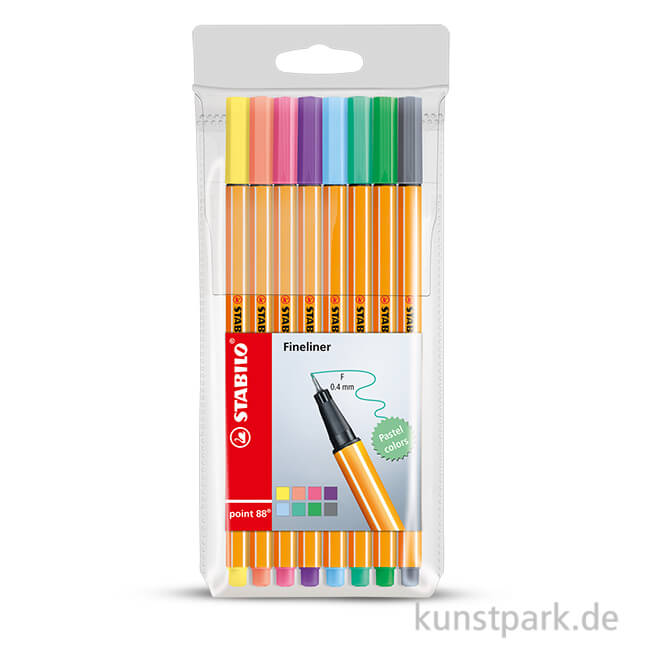 STABILO Point 88 Fineliner 8er Etui - Pastel Colors